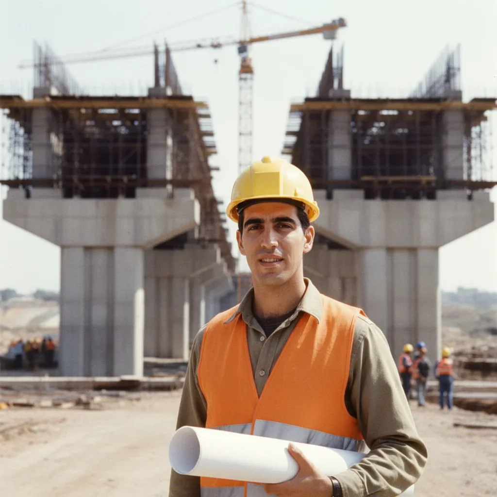 En obra con casco (años 90)